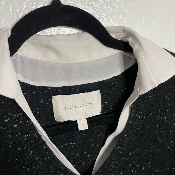 Brochu Walker Sweater Looker Layered V Neck Black Cashmere Wool - Picture 7 of 7